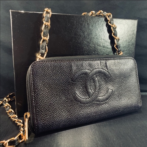 chanel square wallet on chain
